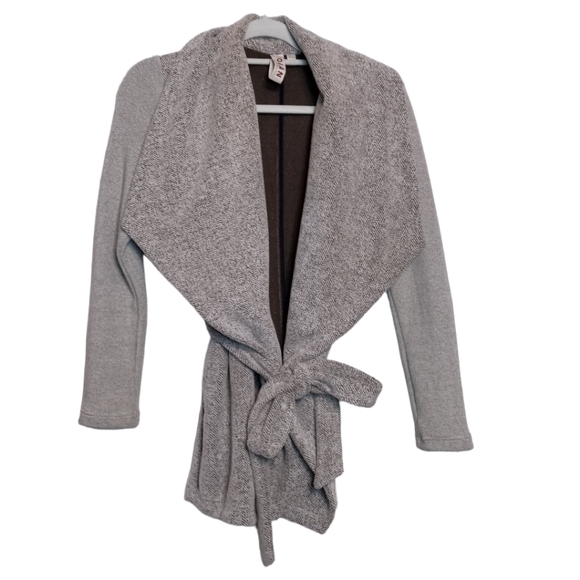 Anthropologie Dolan Northfield fleece sweater wrap jacket XS heather grey - Picture 12 of 12